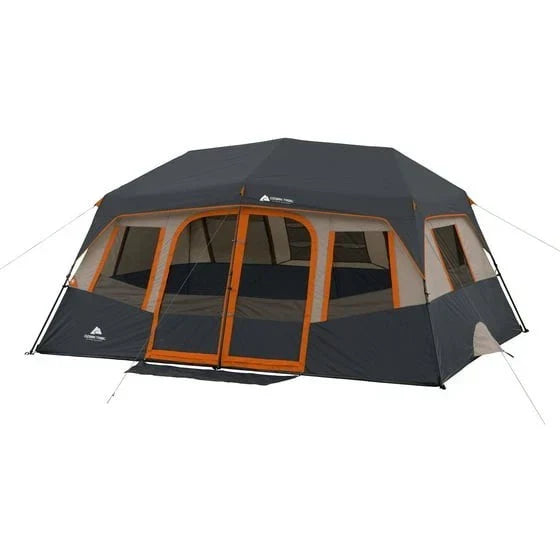 10-Person Instant Cabin Tent–2-Room Family Camping Tent with Rainfly