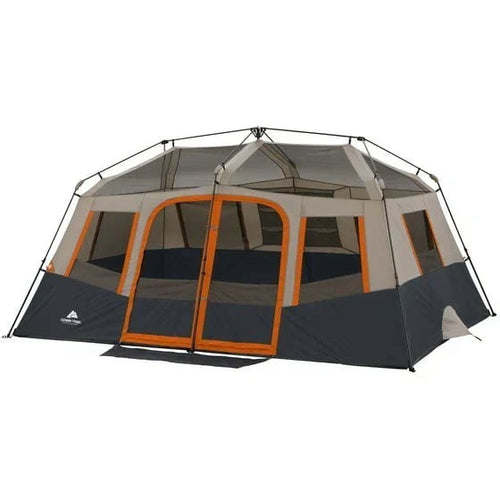 10-Person Instant Cabin Tent–2-Room Family Camping Tent with Rainfly